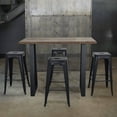 thumbnail image 3 of AmeriHome 5 Piece Acacia Wood Top Pub Table with 30 inch Black Metal Backless Bar Stools, 3 of 5