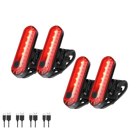 Bike Tail Light,Bicycle Rear Lights USB-C Rechargeable LED Cycling Safety Flashlight with 4 Light Mode for Road Mountain Night Riding & Adults Men Women