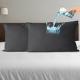 thumbnail image 1 of Amorosa Fundas de Almohadas Impermeable 2 Piezas Funda de Almohada Sofá Cómoda y Transpirable Ideal para Hogar Hotel y Viaje,Negro King-50*90cm, 1 of 8