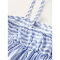 thumbnail image 5 of LIIPEE Girls Summer Outfits 2 Piece Casual Stripes Graphic Sleeveless Ruffle Camisole Wide Leg Pants Kids Cute Everyday Outfit Sets,9-10 Years, 5 of 9