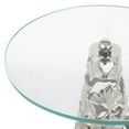 thumbnail image 5 of DecMode 18" x 25" Silver Aluminum Metal Cutout Cone Shaped Floral Accent Table with Tempered Glass Tabletop, 3-Pieces, 5 of 9