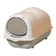 thumbnail image 4 of Caja de arena para gatos con capucha, inodoro grande cerrado y cubierto con puerta frontal, Rosa claro, 4 of 9