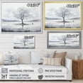 thumbnail image 4 of Designart "Minimalism Grey Tree silence VI" Floral Floater Framed Wall Decor, 4 of 7