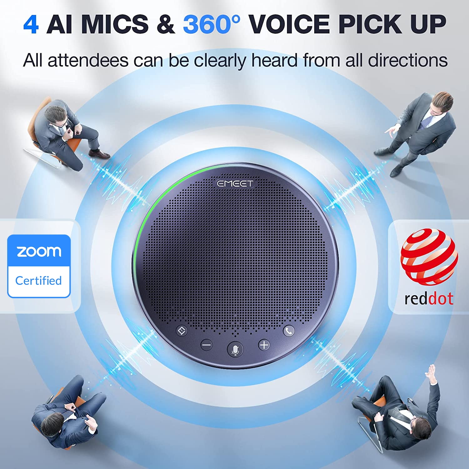 Bluetooth Business Gray, EMEET Speakerphone M2 Conference Conference Portable Speakers for