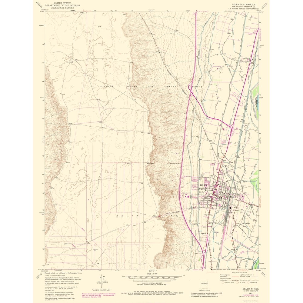 Belen New Mexico Quad USGS 1952 23 x 29.46