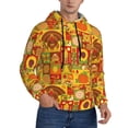 thumbnail image 2 of Pofeuu Thanksgiving Day Print Mens Casual Hooded Collar Drawstring Hoodies Pullover Sweatshirts Casual Long Sleeve Shirts-Large, 2 of 7