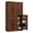 Walnut color, variant on Modern Freestanding Kitchen Pantry Cabinet – 70" Tall Hutch with Doors, Shelves & Large Drawer – Space-Saving Buffet Organizer for Dining Room, Living Room, or Kitchenette, Black Bas-Relief