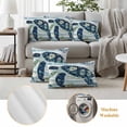 thumbnail image 6 of Blue Teal Coastal Outdoor Waterproof Pillow Covers, Sea Turtle Summer Beach Starfish Decorative Square Throw Pillowcase Sofa Cushion Sham for Patio/Couch/Chair, 16"x16" 2 Pack, 6 of 8
