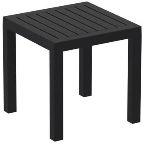 Ocean Square Resin Side Table, Black