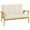 Beige, variant on HOMCOM 45" Loveseat Modern 2 Seater Couch with Rubber Wood Legs Beige