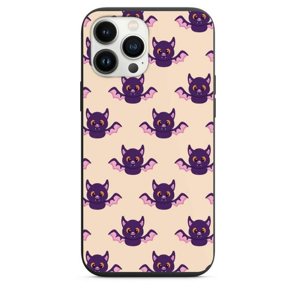 Halloween Purple Bats Phone Case for iPhone 7 8 X XS XR SE 11 12 13 14 Pro Max Mini Note 10 20 s10 s10s s20 s21 20 Plus Ultra