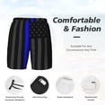 thumbnail image 3 of Men's 2 in 1 Swim Trunks with Compression Liner Group Of Thin Blue Line Flag Quick Dry Beach Shorts, 3 of 6