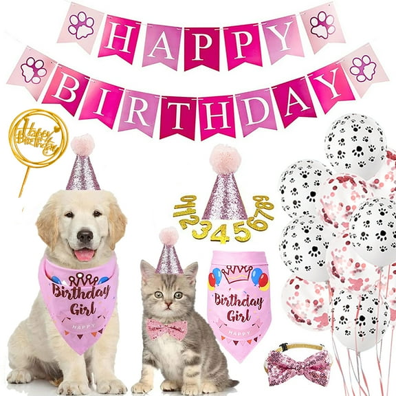 Dog Birthday Cake Topper with Party Props, by HadinEEon