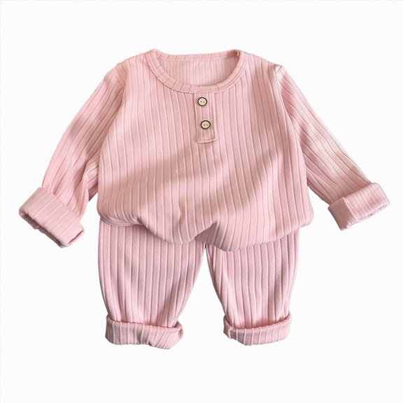 NOLDARES Toddler Baby Boy Clothes Solid Color Sweatshirt Sweatpants Outfits Set 2Pcs Fall Winter Clothes Size:2-3 Y,Pink