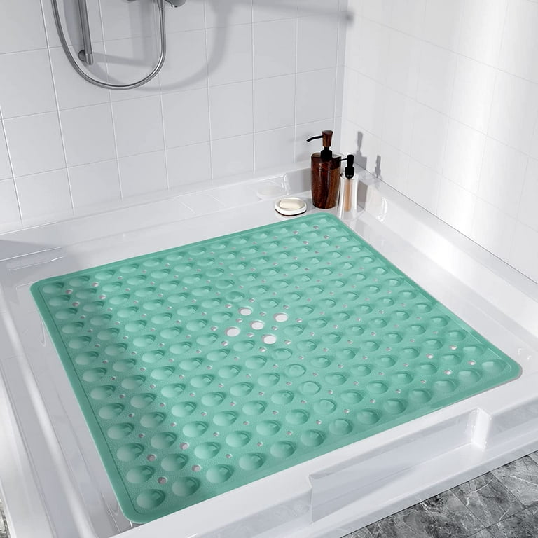 SlipX Solutions 27 inch x 27 inch Extra Large Square Shower Mat, Gray
