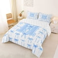 thumbnail image 2 of Manfei Aesthetic Blue Bow Full Size Comforter Sets For Kids,Letter H Monogram Letter Bedding Sets,Reversible,3pcs, 2 of 7