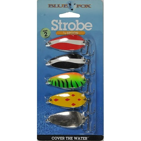 Blue Fox Strobe Spoon Size 2 Fishing Lure Kit 3/8oz 5pcs - Walmart.com ...