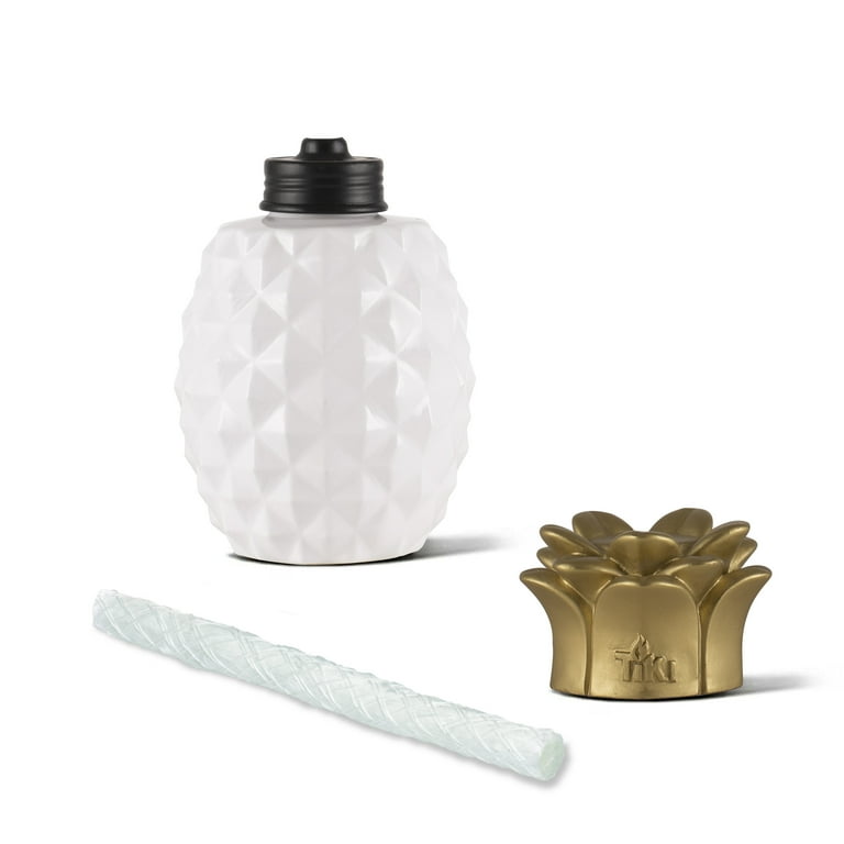 TIKI® Brand 6.5-Inch 3-pk Pineapple Paradise Glass Table Torch White/Gold TIKI® Brand 6.5-Inch 3-pk Pineapple Paradise Glass Table Torch White/Gold