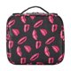 thumbnail image 1 of Bolsa de maquillaje de viaje, bolsa de cosméticos portátil con compartimento extraíble, caja de belleza, estuche de maquillaje para mujeres y niñas, Labio rojo, 1 of 8