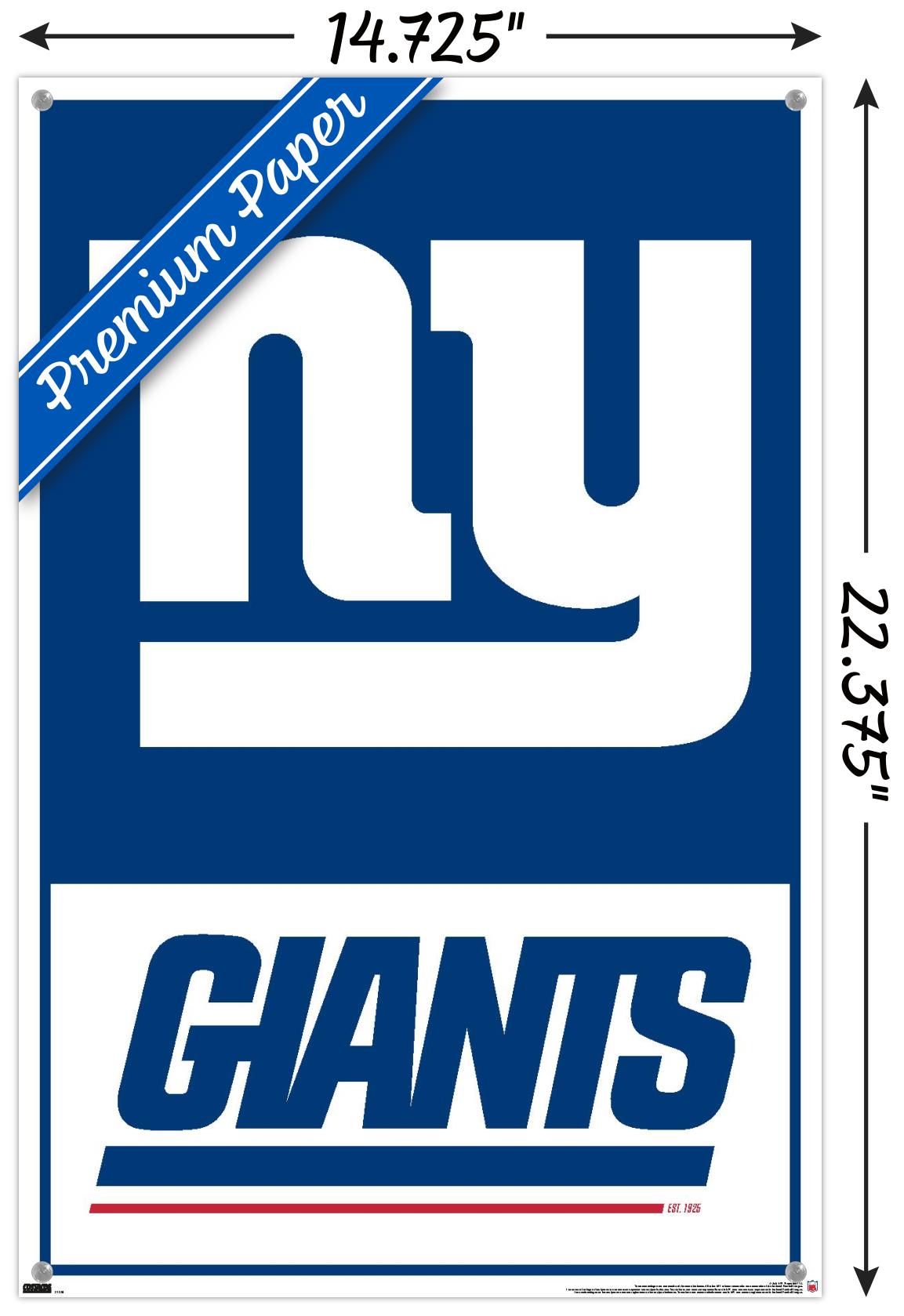 NFL New York Giants - Logo 21 Wall Poster with Pushpins, 14.725" x 22.375"