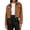 Coffee——Jackets, variant on Cropped Bomber Jackets for Women Faux Suede Zip-Up Biker Moto Coat Outwear for Winter Warmth Red M