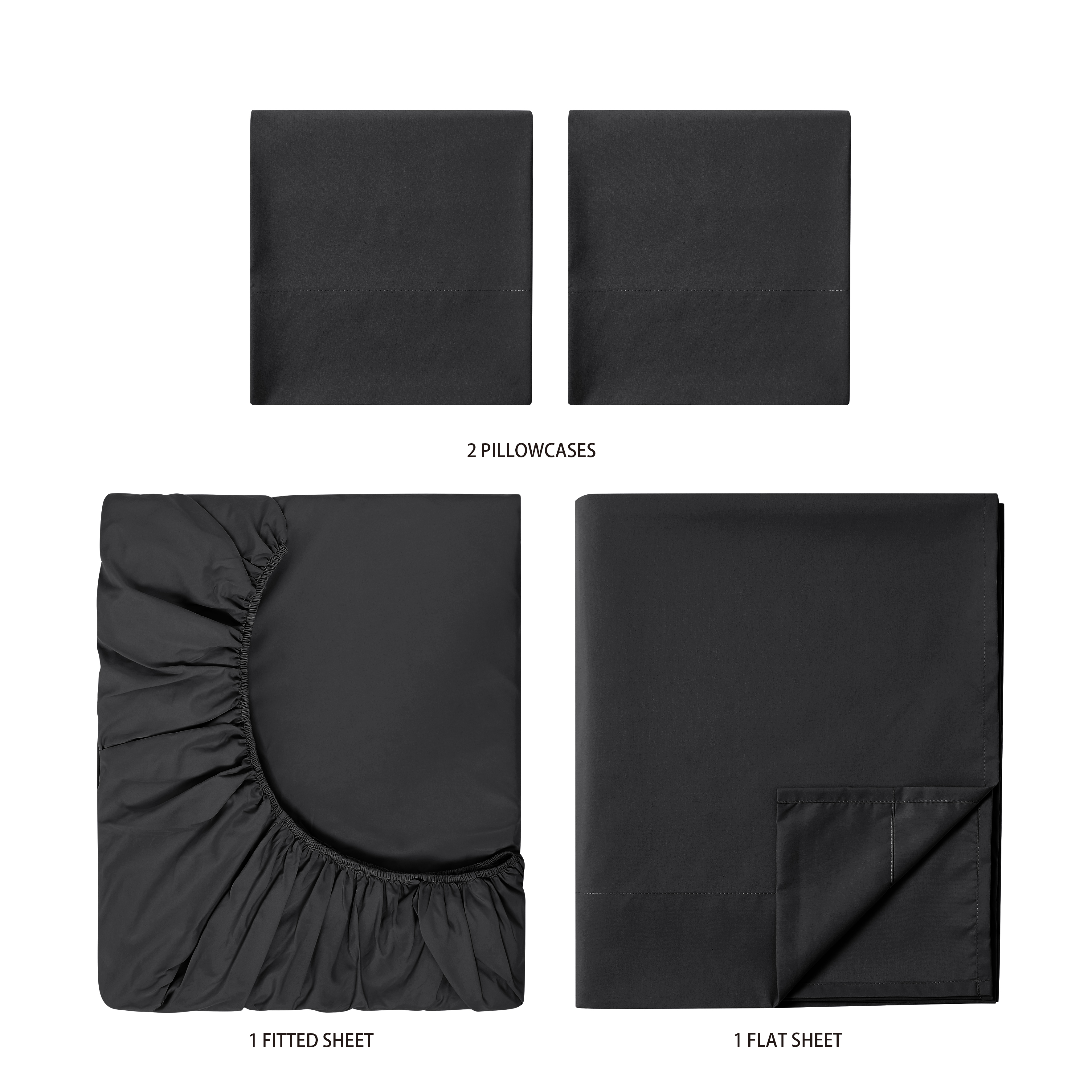 Mainstays Comfort Chill Microfiber Sheet Set, Queen, Black photo 6