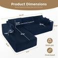 thumbnail image 6 of BYBYME 104" Cloud Sectional Couch with L-Shape Chaise Modern Comfy Modular Plush Corduroy Sofa for Living Room,No Assembly Required,Left Facing Chaise,Green, 6 of 10