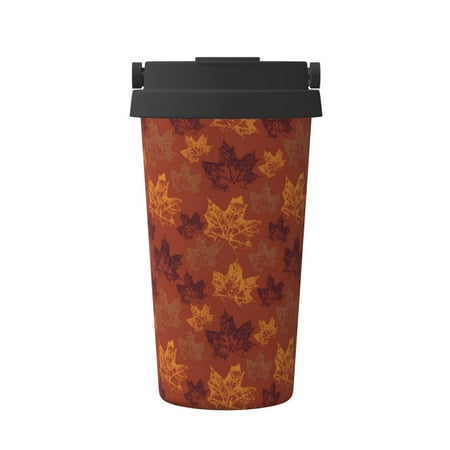 

KLL fall Maple Pattern Stainless Steel Vacuum Insulated Tumbler - Carry Insulated Coffee Mug - Reusable Insulated Cold Brew Iced Coffee Cup Thermos