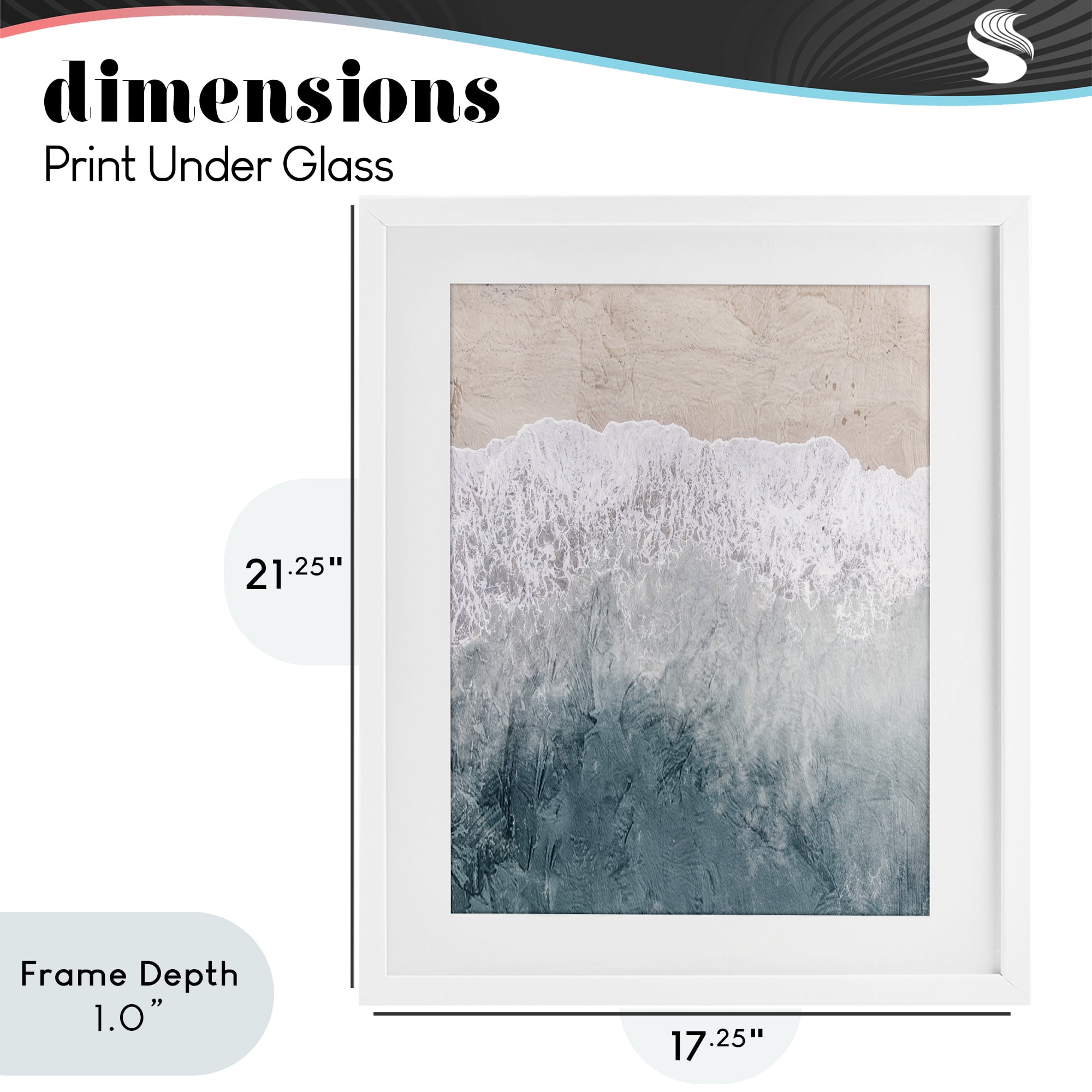 Stupell Industries Beach Top Shore White Framed Print Under Glass, design by Kim Allen