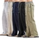 thumbnail image 1 of Pantalones casuales de lino para hombre, pantalones holgados con cordón para yoga, talla S, color blanco, 1 of 3