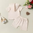 thumbnail image 4 of Tkrady Toddler Outfits for Girl Summer New Short Sleeve Hooded Solid Tops Shorts Set, Sizes 0-3 Years, 4 of 6