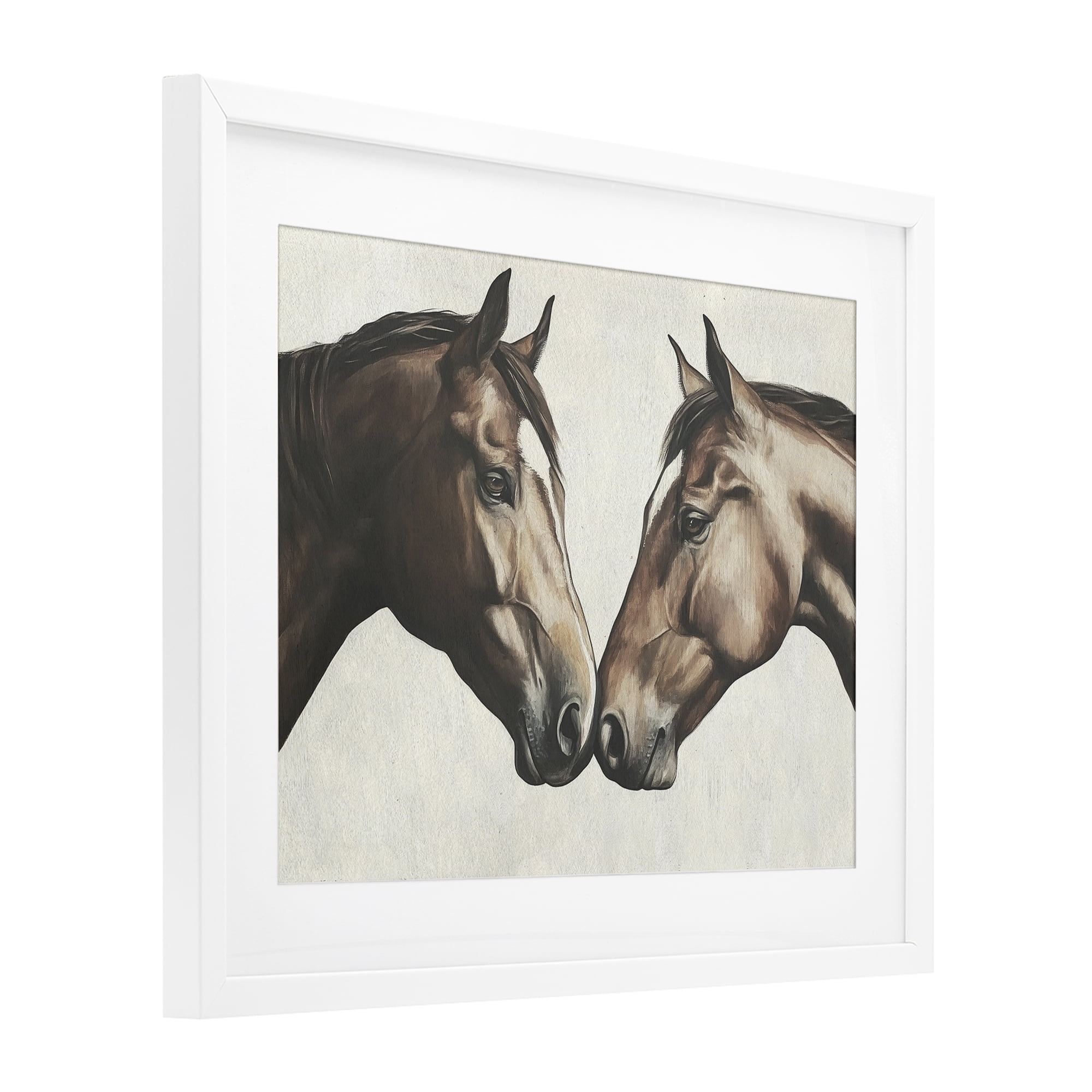 Stupell Industries Equine Companions Pair White Framed Print Under Glass, design by Svetlana Aleynikova