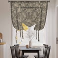 thumbnail image 3 of Grey Boho Tie Up Curtains for Windows, Adjustable Balloon Window Shades, Vintage Ethnic Tribe Abstract Art Floral Kitchen Window Treatments Adjustable Roll Up Curtain for Basement/Nursery 52"x45", 3 of 8
