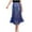 Blue, variant on Toddler Kids Teenagers Long Skirt Solid Color Elastic Waisted Sparkly Skirt Trendy Casual Skirt for Girls 3-16 Years