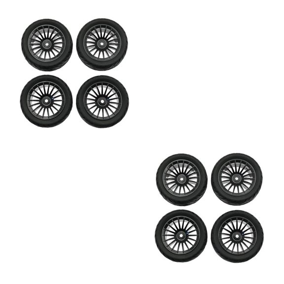 Bewildely 4Pcs RC Car Tires 1:16 Car Model Tyres Modification Parts for UD1602 Adults Black Negro 2Conjunto