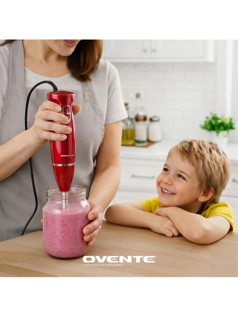 Ovente, Electric Hand Blender, HS560R, 2 Speeds, Red - Walmart.com