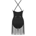 thumbnail image 7 of Zaldita Women's Fringe Tassel Dress Sequins Leotard Latin Samba Salsa Ballroom Dance Dress Black L, 7 of 7