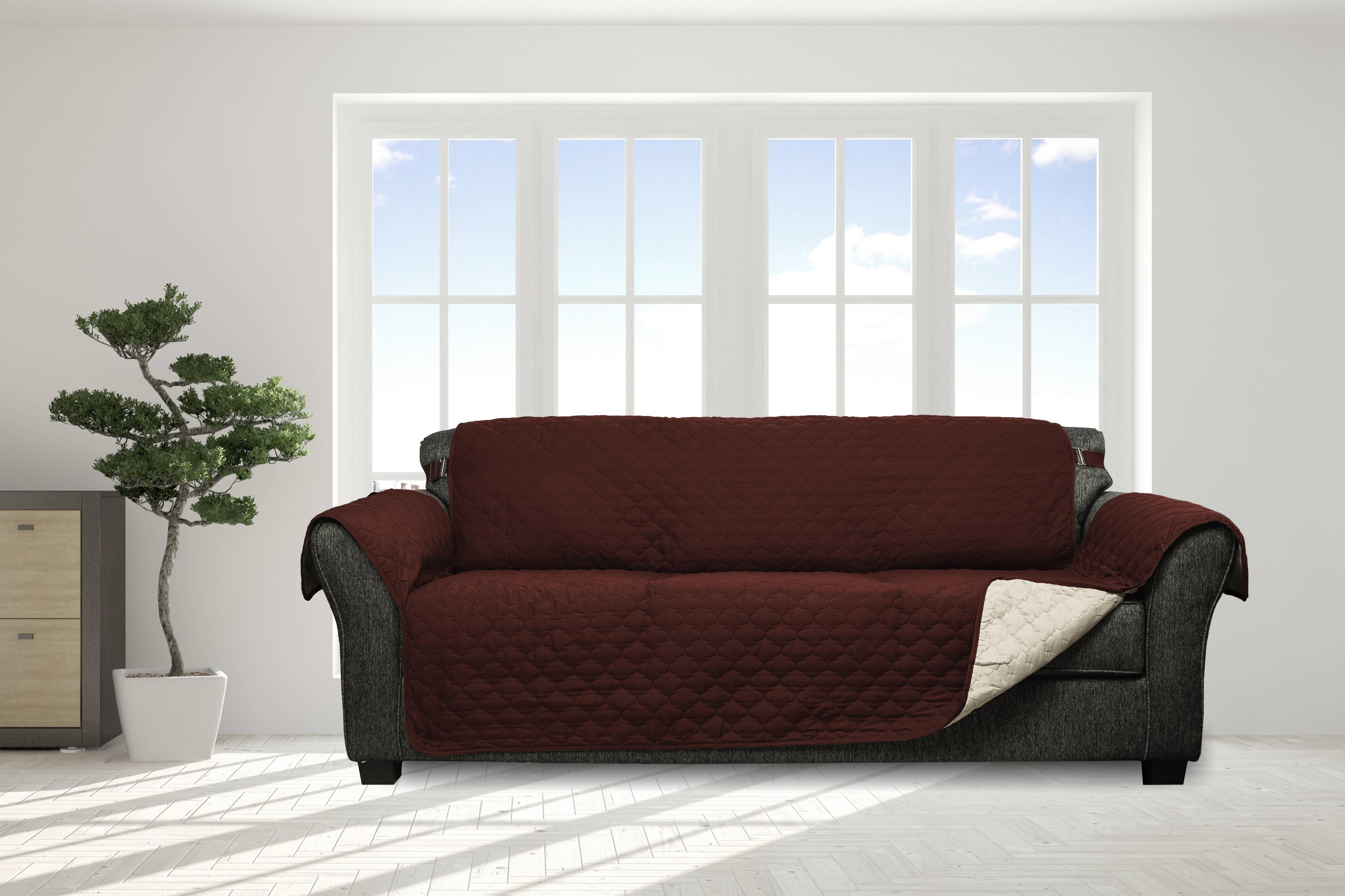 Reynolda Reversible Waterproof Sofa Cover with Strap Buckles in