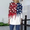 thumbnail image 4 of Iaqnaocc 4th Of July Shirts for Women 3/4 Sleeve Patriotic Crew Neck Shirts Loose Fit American Flag Stars Fall Summer July 4th Celebration Tee Shirts White XL, 4 of 4
