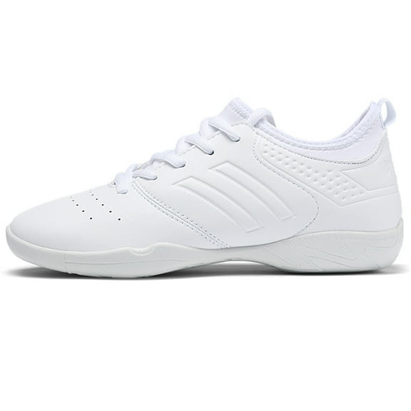 DADAWEN White Women's Cheerleading Competition Training Dance Fitness Athletic Sports Shoes for 8 US
