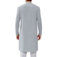 thumbnail image 4 of Thobe for Men Kaftan for Men Kurta Set for Men Caftan Mens Kaftan Mens Kaftan Thobe Button Down Casual Henley Shirts Long Sleeve Robe Cotton Linen Muslim Gown Shirt, Gray-L, 4 of 5