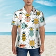 thumbnail image 4 of Balery Colorful Insects Print Men's Hawaiian Shirts Short Sleeve Beach Shirt Relaxed Fit Vacation Button Down Shirts-3X-Large, 4 of 9