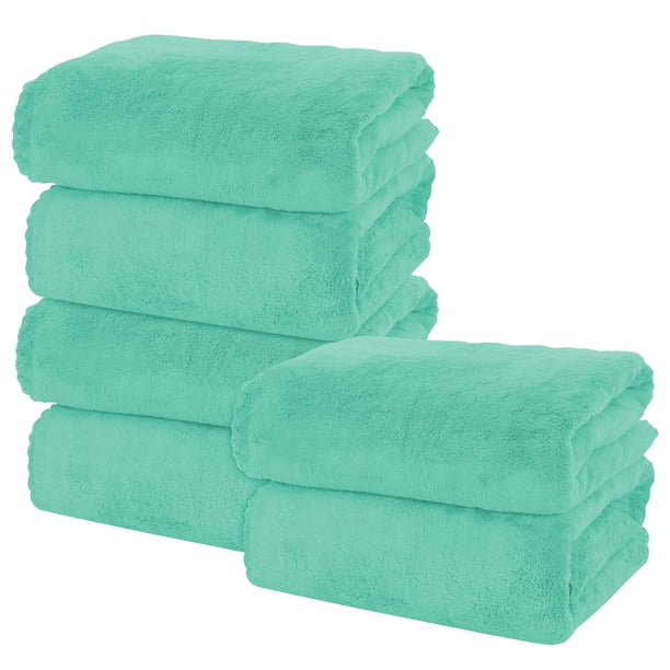 Set de 6 Toallas de Baño MOONQUEEN Premium de Microfibra y Terciopelo Coral
