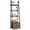 Rustic Brown, variant on Patiojoy 5-Tier Ladder Bookshelf Narrow Bookcase with Fabric Drawer Industrial/Modern Wooden Metal Freestanding Storage Display Rack Black