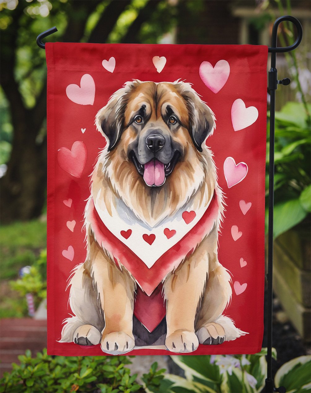 Leonberger My Valentine Garden Flag 11.25 in x 15.5 in