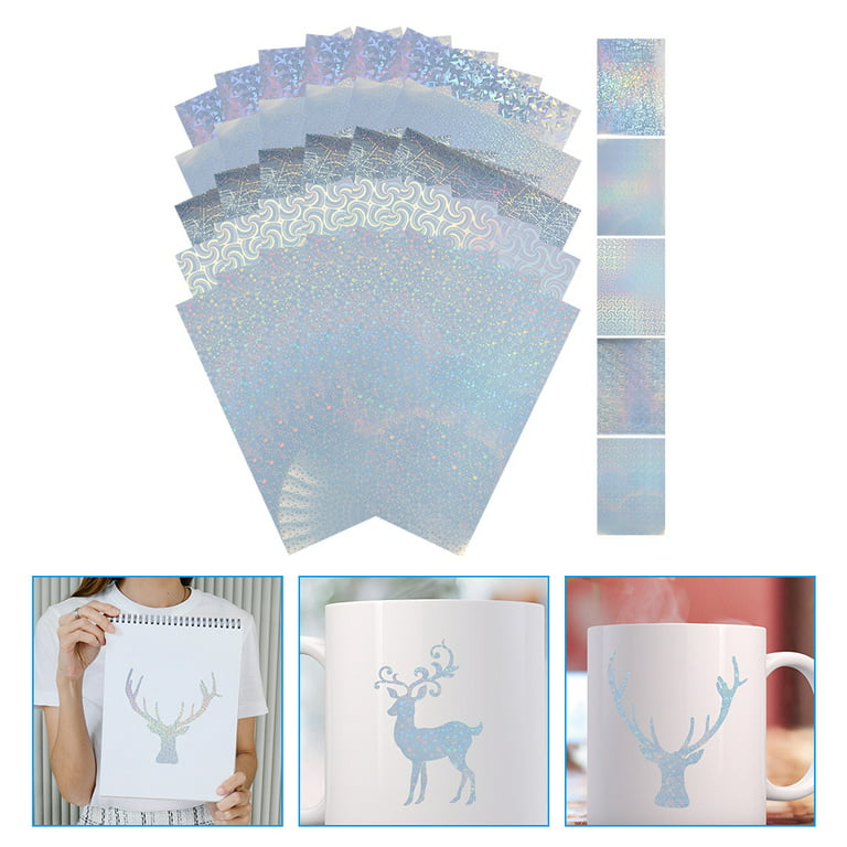 30 Sheet of Holographic Sticker Self Adhesive Holographic Film Photo Frame  Film 