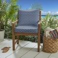 thumbnail image 2 of Sorra Home 23" x 25" Navy Geometric Rectangle Cushion Set Outdoor Seating Cushions, 2 of 4