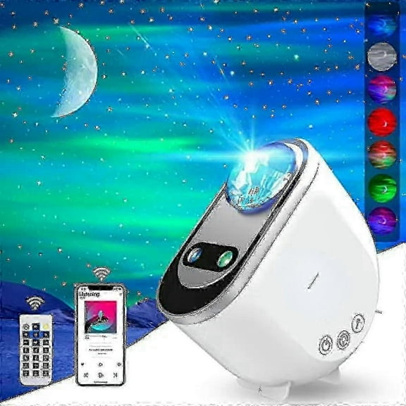 Northern Lights Star Projector, Aurora Galaxy Projector with White Noise, Starry Sky & Moon Projection, Relaxing Night Light for Bedroom Decor