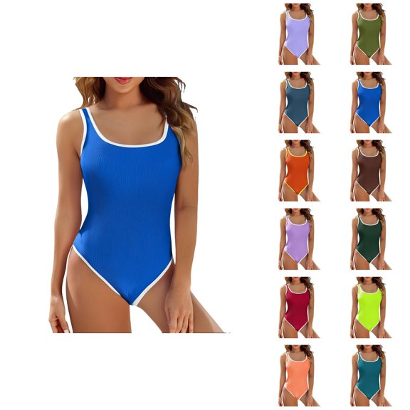 One Piece Swimsuit for Women U Neck Wrap Tie Bathing Suit High Waisted Tummy Control Monokini Performance Athletic Swimming Suit