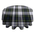 thumbnail image 4 of Blue Green Plaid Checkered Pattern Round Tablecloth 60"x60",Wrinkle Wipeable Table Cloth for Kitchen Dining Room Picnic Patio Party, 4 of 6